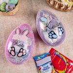 Oeuf des Pâques Personnalisé avec Nom et Lapin des Pâques Cadeau pour les Enfants