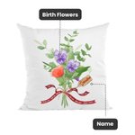 Personalizado Multi Color 1-14 Nacimiento Flores Miembro de la Familia Bouquet Arrojar Funda de Almohada con Nombre Día de la Madre Cumpleaños Regalo 