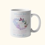 Personalised Mug with Birth Butterfly and Family Name for Her