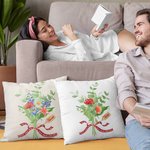 Personalizado Multi Color 1-14 Nacimiento Flores Miembro de la Familia Bouquet Arrojar Funda de Almohada con Nombre Día de la Madre Cumpleaños Regalo 