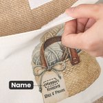 Sac en Jute Personnalisé avec Texte sur Motif de Sac Pelote Sac Rangement de Grande Capacité Cadeau pour Grand-Mère Amoureuse de Tricot