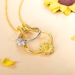 Personalizzato girasole anello titolare collana per madre moglie infermiera medico regalo