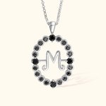 Personalised Initial Necklace Morticia Rotating Sterling Silver Brass Wednesday Necklace