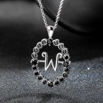 Personalised Initial Necklace Morticia Rotating Sterling Silver Brass Wednesday Necklace