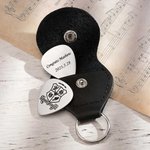 Personalized School Badge Guitar Pick with Leather Case