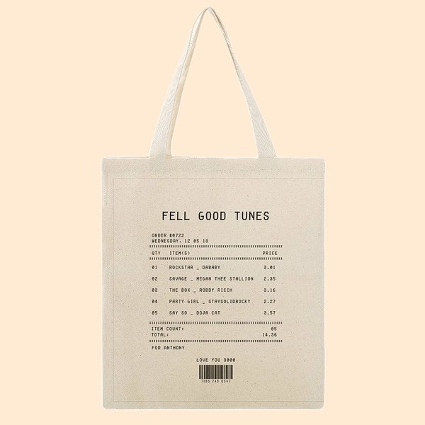 Love Song Receipt Canvas Tote Bag