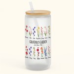 Personalizado Nombres Nacimiento Flores Lata Vaso con Tapa Bambú 20oz