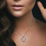 Personalised Initial Necklace Morticia Rotating Sterling Silver Brass Wednesday Necklace