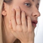 Henkilökohtainen tissit rengas Birthstone rintasyöpä tietoisuus juhlii imetys äitienpäivä joulupäivä lahja