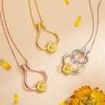 Personalizzato girasole anello titolare collana per madre moglie infermiera medico regalo