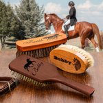 Personalized Laser Engraved Horsehair Brush with Icon Gift for Horse Lover