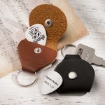 Personalized School Badge Guitar Pick with Leather Case