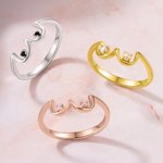 Henkilökohtainen tissit rengas Birthstone rintasyöpä tietoisuus juhlii imetys äitienpäivä joulupäivä lahja