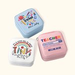 Personalisierte PU-Leder-Schmuck-Box mit Namen für Lehrer Wertschätzung Geschenk