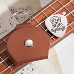 Personalized School Badge Guitar Pick with Leather Case