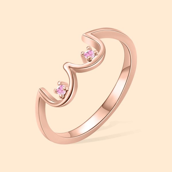 Personalisierte Boobs Ring mit Birthstone für Brustkrebs Bewusstsein feiern Stillen Muttertag Weihnachten Geschenk