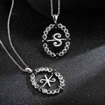 Personalised Initial Necklace Morticia Rotating Sterling Silver Brass Wednesday Necklace