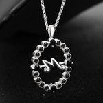 Personalised Initial Necklace Morticia Rotating Sterling Silver Brass Wednesday Necklace