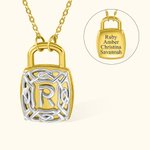 Personalised Celtic Dara Knot Initial Lock Necklace Irish Celtic Knot