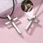 Gepersonaliseerde Paar Kruis Koppel Foto ketting met Ik hou van je in 100 talen Cross ketting voor koppels