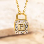 Personalised Celtic Dara Knot Initial Lock Necklace Irish Celtic Knot