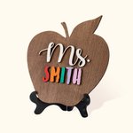 Personlig Apple-formad prydnad Skrivbord med namn för lärare