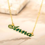 Collar personalizado Nombre Collar de esmalte Día de San Valentín Aniversario Cumpleaños Regalo para ella Día de la Madre de Regalo