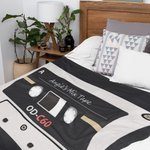 Couverture souple personnalisée avec texte pour mélanges de cassettes Cadeau pour mélomanes