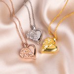 Gepersonaliseerde engelenvleugels hartketting met foto