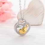Personalizada Madre e Hijo Inicial Birthstone Corazón Candado Collar Día de la Madre Mujeres Joyería Regalo