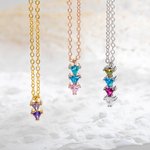 Personalized  Necklace with Family Birthstone for Woman Mother's Day