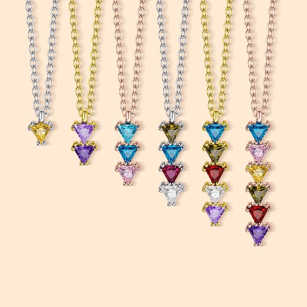 Personligt halsband med familjens födelsesten för kvinna Mors dag