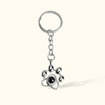 Llavero personalizado con foto de proyección de la huella de la pata de la mascota