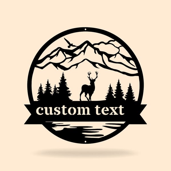 Personalisierte Farm Zeichen Hirsch Zeichen Metallschild mit Namen