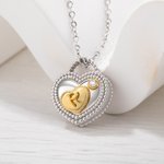 Personalizada Madre e Hijo Inicial Birthstone Corazón Candado Collar Día de la Madre Mujeres Joyería Regalo
