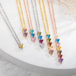 Personalized  Necklace with Family Birthstone for Woman Mother's Day