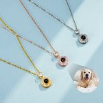 Collier Photo Projection Personnalisée Bijoux en Zircon Style Minimaliste Cadeau d'Anniversaire pour Elle