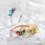 Personalized Marquise Birthstone Ring Pear Birthstone Ring Mother Ring Jewellery Mother's Day Christmas Gift for Mom Grandma Best Friend