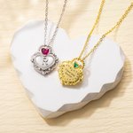 Personalizada Princesa Birthstone Inicial Padlock Collar Corazón Padlock Collar