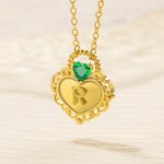 Personalizada Princesa Birthstone Inicial Padlock Collar Corazón Padlock Collar