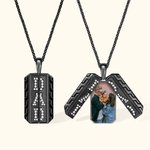 Personalised Dad Locket Necklace with Birthstone and Photo Father's Day Gift for Him
