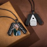 Personalised Dad Locket Necklace with Birthstone and Photo Father's Day Gift for Him