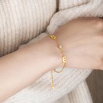 Personalised Diamond Bezel Bracelet with Initials Gift Adjustable Bracelet