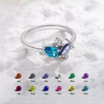 Personalized Marquise Birthstone Ring Pear Birthstone Ring Mother Ring Jewellery Mother's Day Christmas Gift for Mom Grandma Best Friend