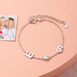 Personalised Diamond Bezel Bracelet with Initials Gift Adjustable Bracelet
