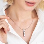 Personalised Penguin Matching Heart Couple Necklaces with Engraved Names Set of 2 Birthstone Jewellery Valentine's Day Anniversary Gift for Loved One