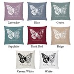 Personalized Half Butterfly Half Birth Flower Cushion Throw Pillow Cover Gift for Mom or Grandma