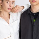 Personalised Penguin Matching Heart Couple Necklaces with Engraved Names Set of 2 Birthstone Jewellery Valentine's Day Anniversary Gift for Loved One