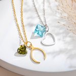 Personalisierte Dual Anhänger Birthstone Halskette perfekt für ihren Geburtstag Muttertag Braut Dusche Favorit