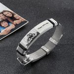 Bracciale da uomo regolabile personalizzato con foto e testo inciso Regalo per la festa del papà per il nonno marito